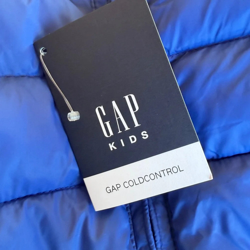 Gap Kids Blue Pink Puffer Jacket Hood Small 6-7 Winter Water Resistant Lined